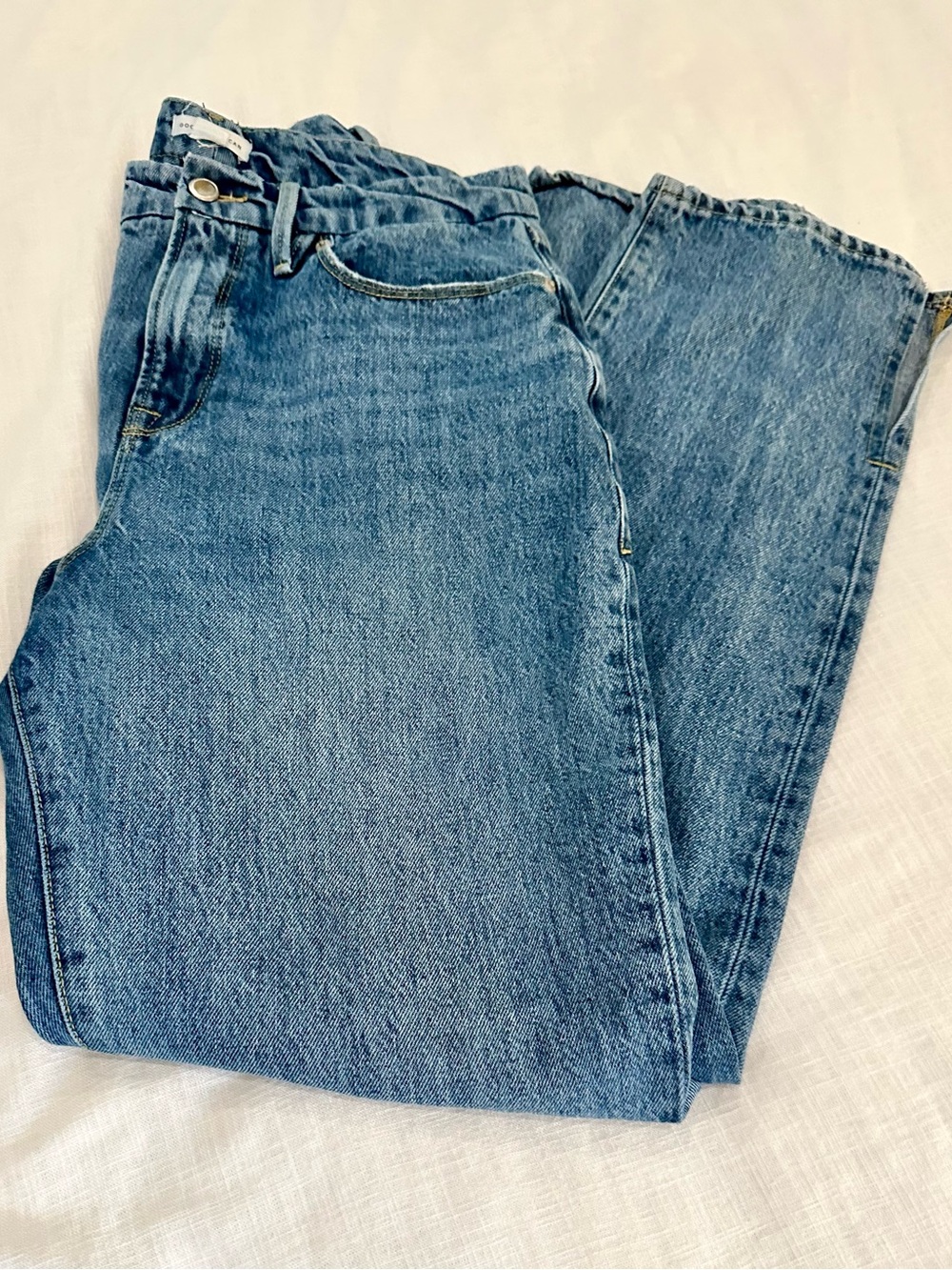 Good American Good Boy Jeans 28/6 Super High Rise Straight Side Slit